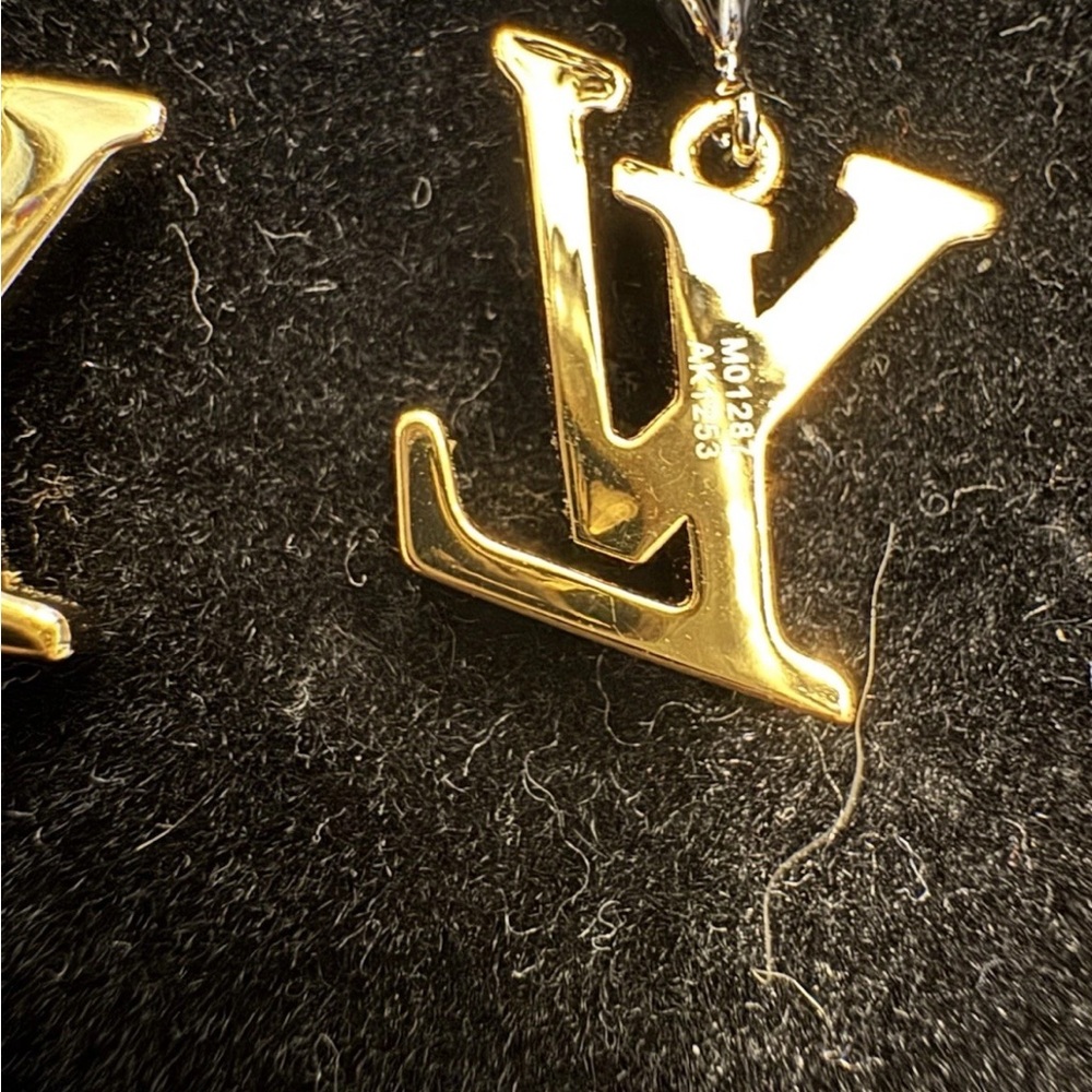 Louis Vuitton Gold and Silver Logo Earrings M01287 AK1253 - Picture 3 of 7